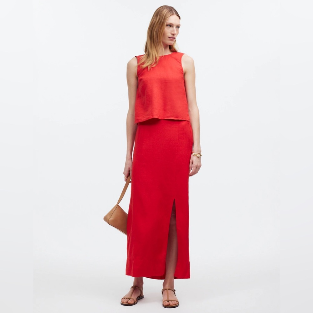 NWT Madewell Column Maxi Skirt in 100% Linen - XS